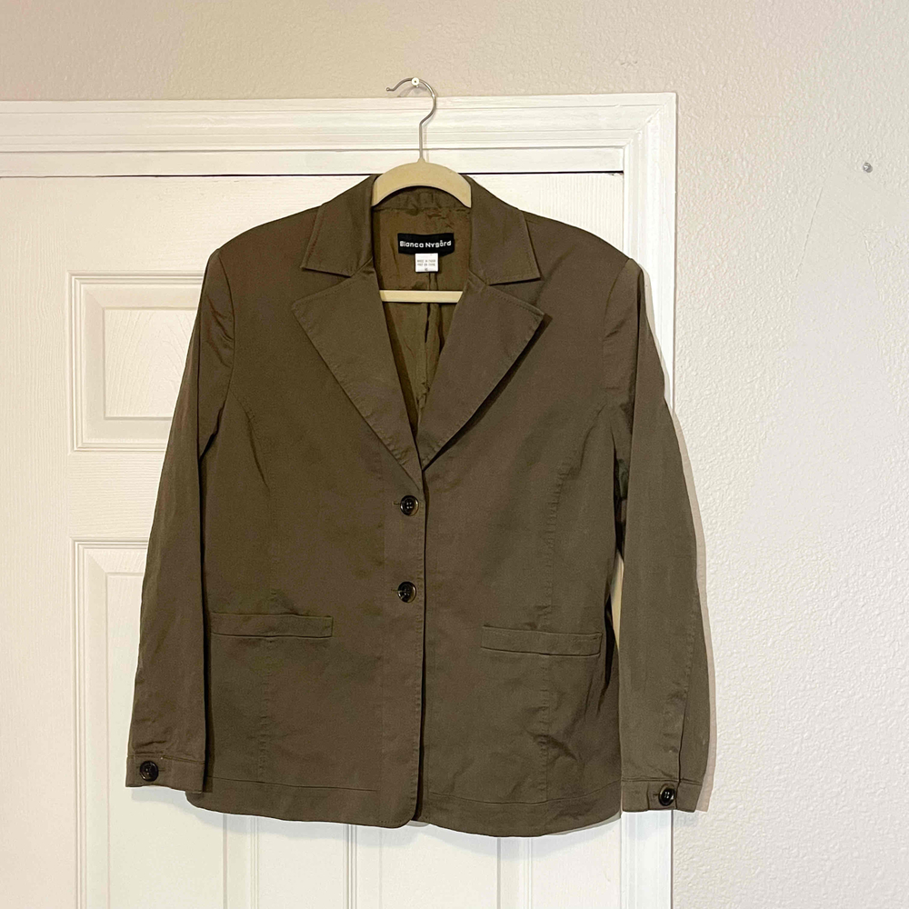 Bianca Nygard Blazer Jacket Womens 16 Green Career Button Up